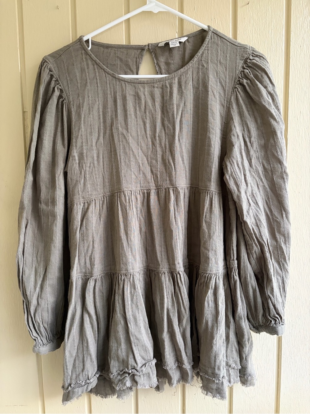 American Eagle Olive Green Flouncy Top Size S
